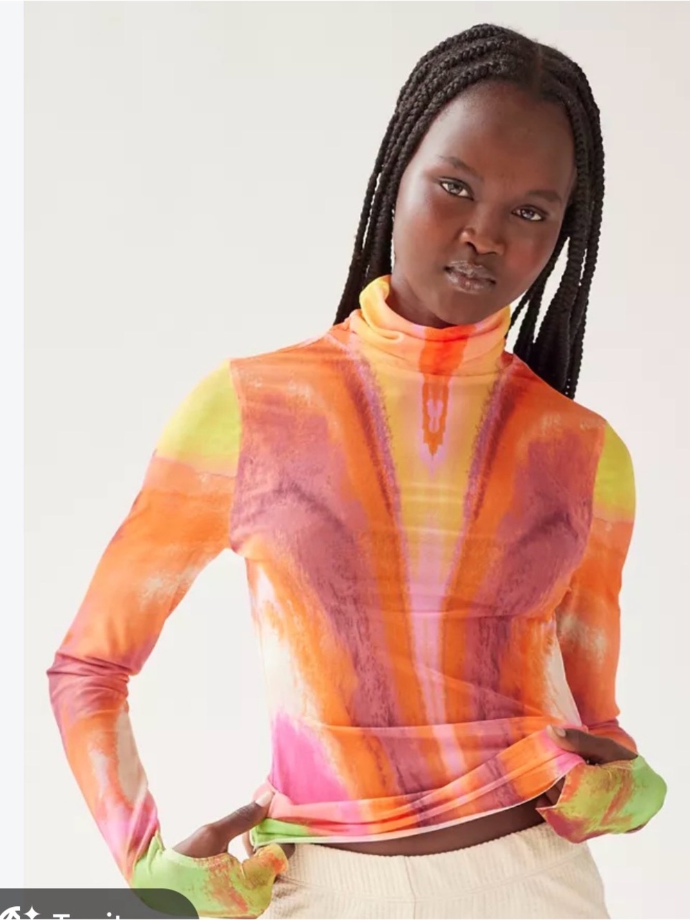 AFRM Zadie Mesh Turtleneck Top